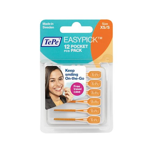 image - 982465953 - Scovolino interdentale TePe Easypick XS/S arancione con superficie in silicone per una pulizia efficace tra i denti, dotato di impugnatura ergonomica e antiscivolo. - 4866767_2.jpg