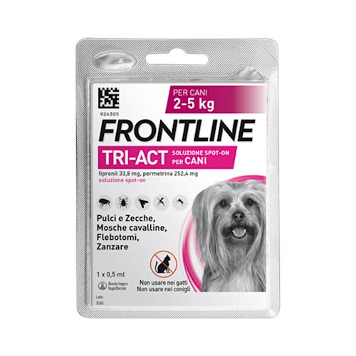 image - 104672011 - FRONTLINE TRI-ACT*spot-on soluz 1 pipetta 0,5 ml 33,38 mg + 252,4 mg cani da 2 a 5 kg - 4711779_1.jpg