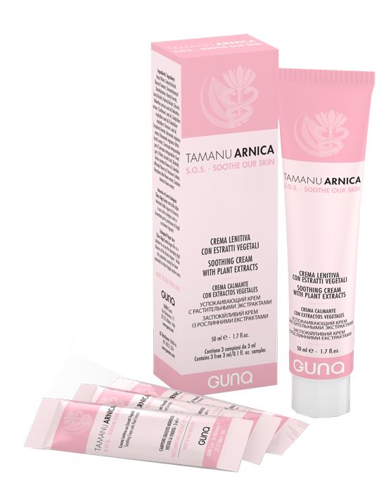 Guna Tamanu Arnica Sos Soothie Our Skin Crema Lenitiva Estratti Vegetali 50ml+3 Campioni X 3ml