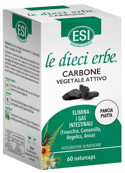 Esi Le Dieci Erbe Carbone Vegetale integratore salute intestinale 60 Capsule