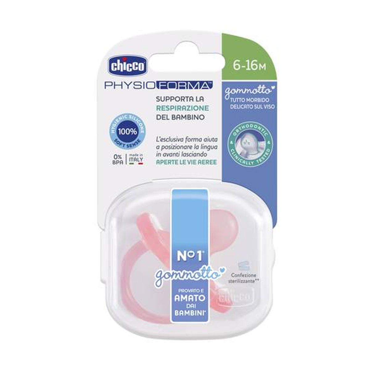 Chicco Gommotto Succhietto Silicone Bimba 6-16 Mesi 1 Pezzo