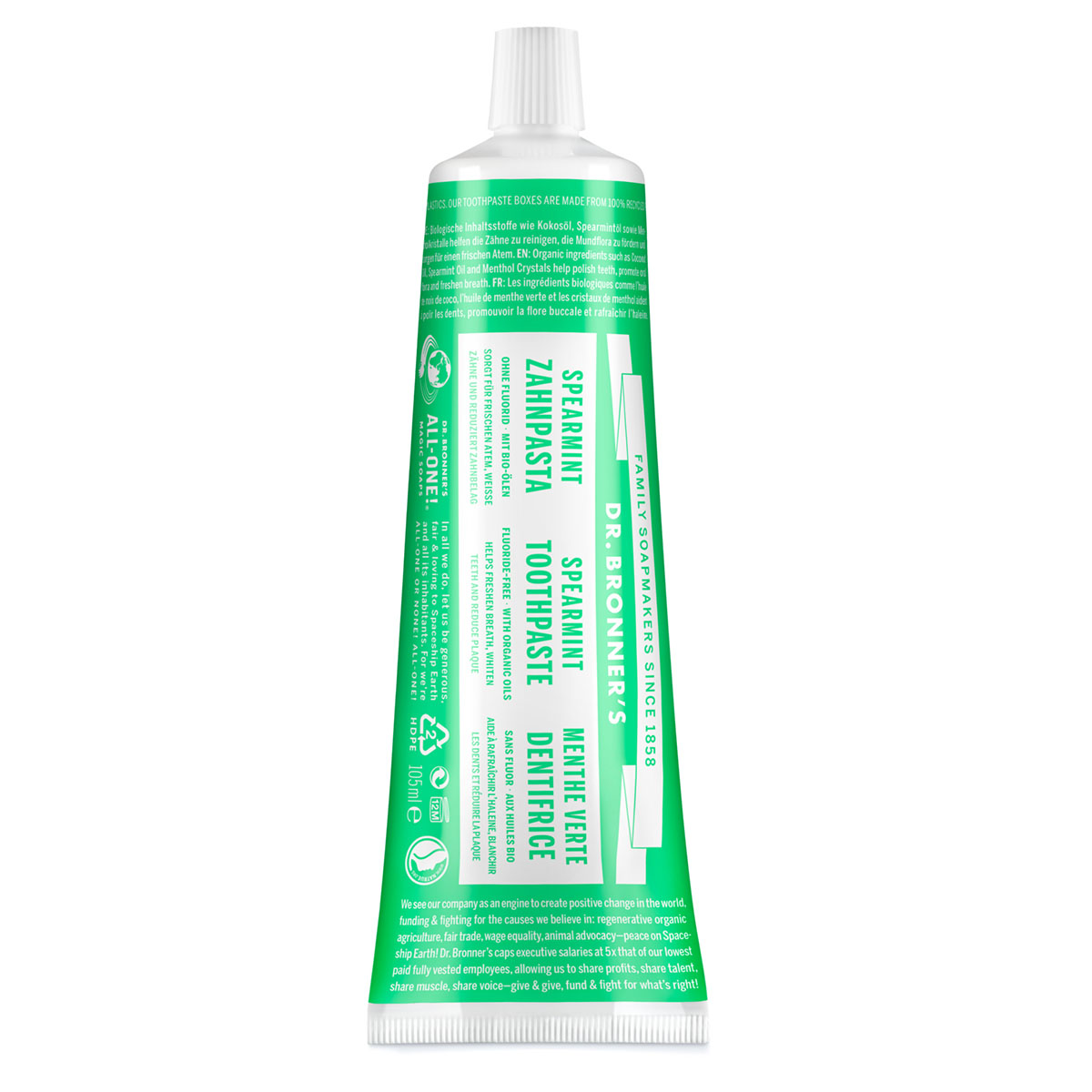 Dr. Bronner's Dentifricio Spearmint 140g