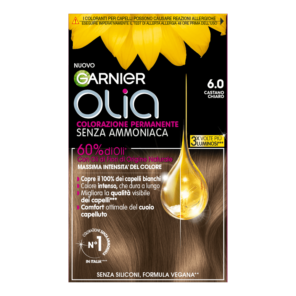 Garnier Olia Colorazione Permanente Capelli Castano Chiaro 6,0