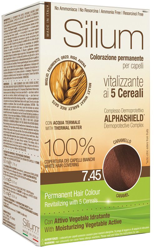 Silium Colorazione Permanente Capelli Crema Caramello 7.45