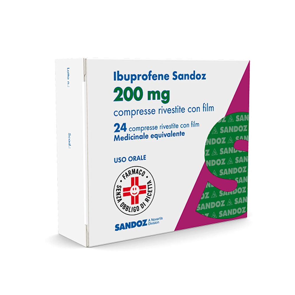 image - 025636059 - Sandoz Ibuprofene Antidolorifico 200mg 24 compresse rivestite - 7845009_1.jpg