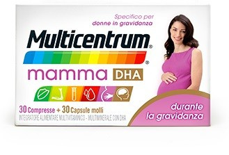 Multicentrum Mamma Dha Integratore multivitamine Gravidanza D3 Acido Folico 30 Compresse +30 Capsule