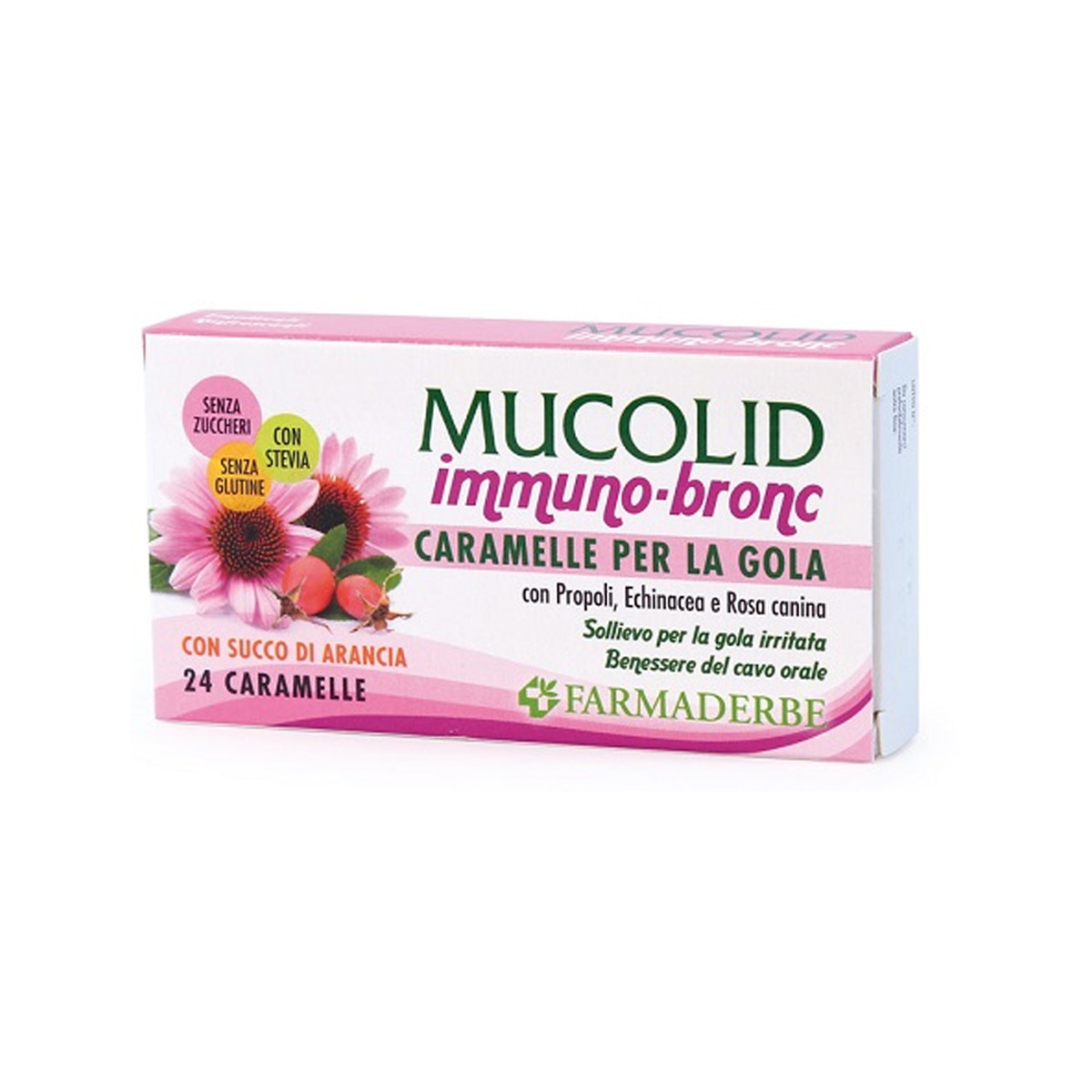 Mucolid Bronc Immuno Gola Gusto Gusto Arancia 24 Caramelle