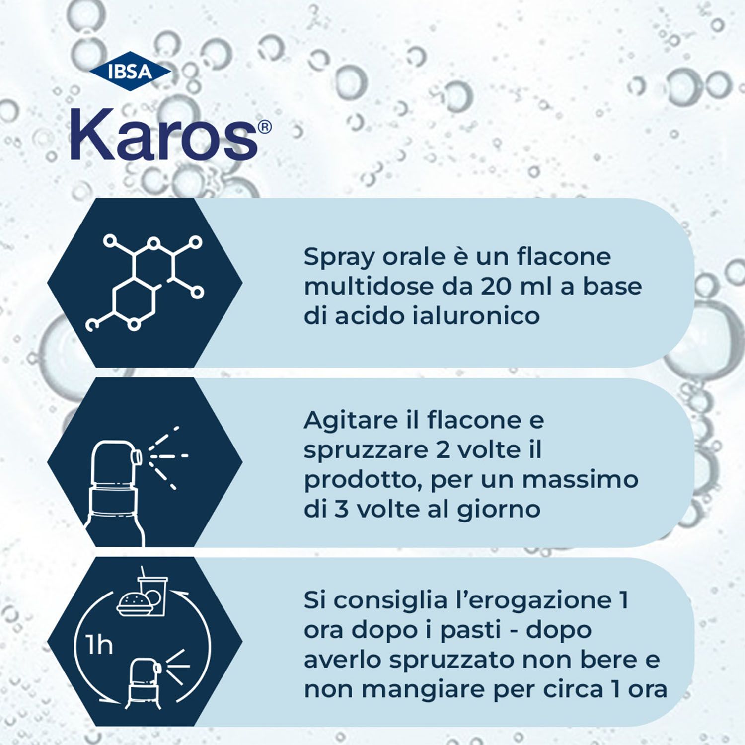 Karos Spray 0,3% Sodio Ialuronato Trattamento Mal Gola 20ml - Top