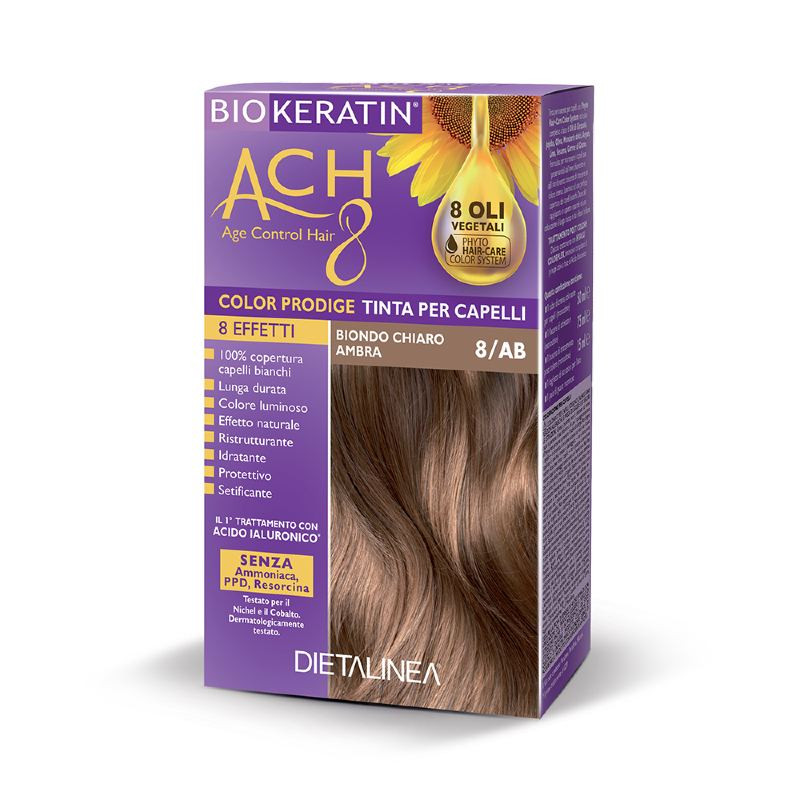 Biokeratin Ach8 Tinta Per Capelli Biondo Chiaro Ambra 8ab