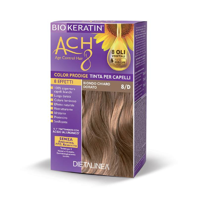 Biokeratin Ach8 Tinta Per Capelli Biondo Chiaro Dorato 8d