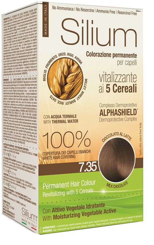 Silium Colorazione Permanente Capelli Crema Cioccolato Latte 7.35