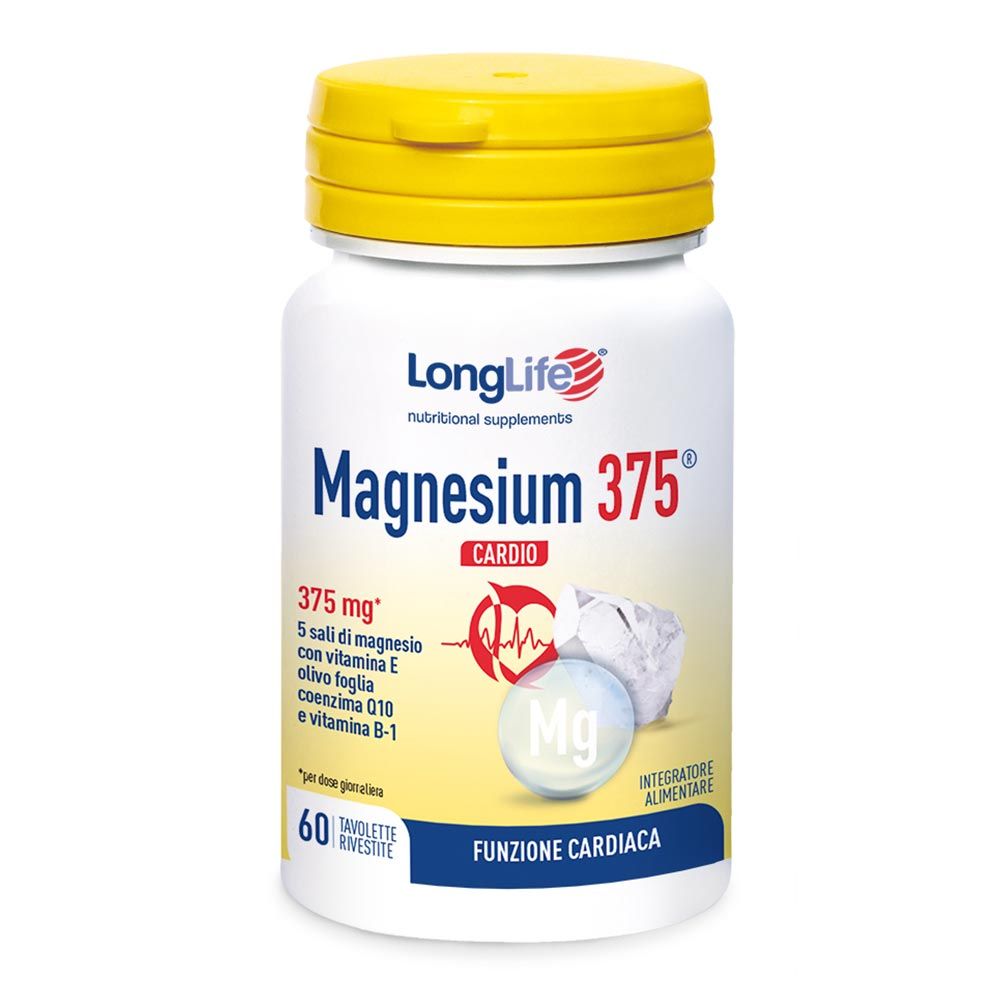 Longlife Magnesium 375 Cardio Integratore controllo livello colesterolo 60 Tavolette