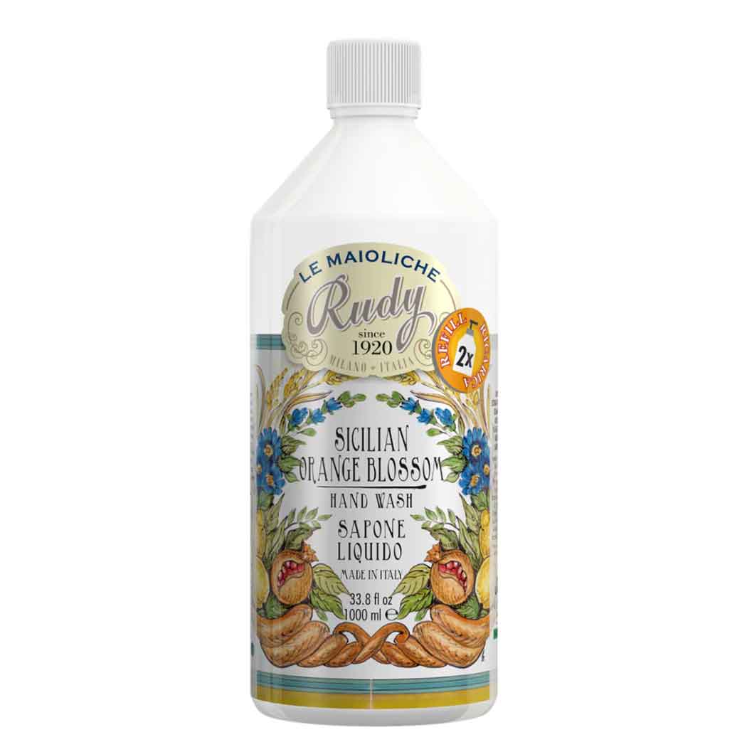 Maioliche Ricarica Sapone Liquido Mani Fiori D'arancio Di Sicilia 1 Litro