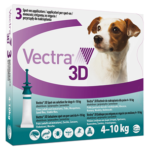 Vectra 3d Spot-on Soluzione 3 Pipette 1,6ml 87mg + 7,7mg + 635mg Cani Da 4 A 10 Kg Tappo Verde