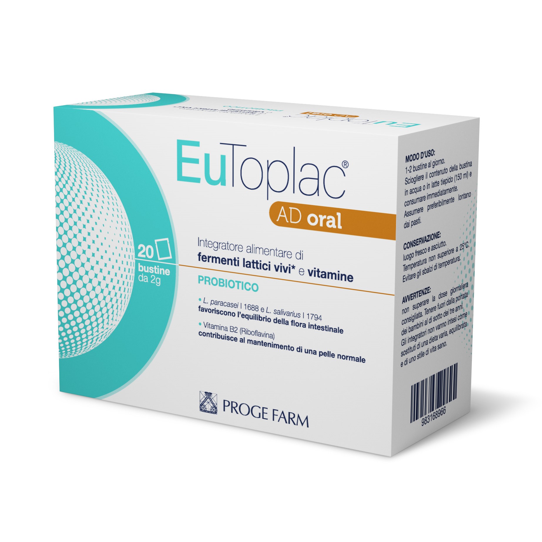 Eutoplac Ad Oral Integratore Fermenti Lattici 20 Bustine