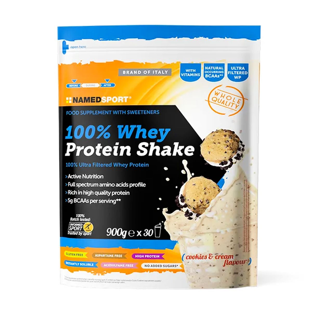 100% Whey Protein Shake Frullato Biscottis Cream 900g