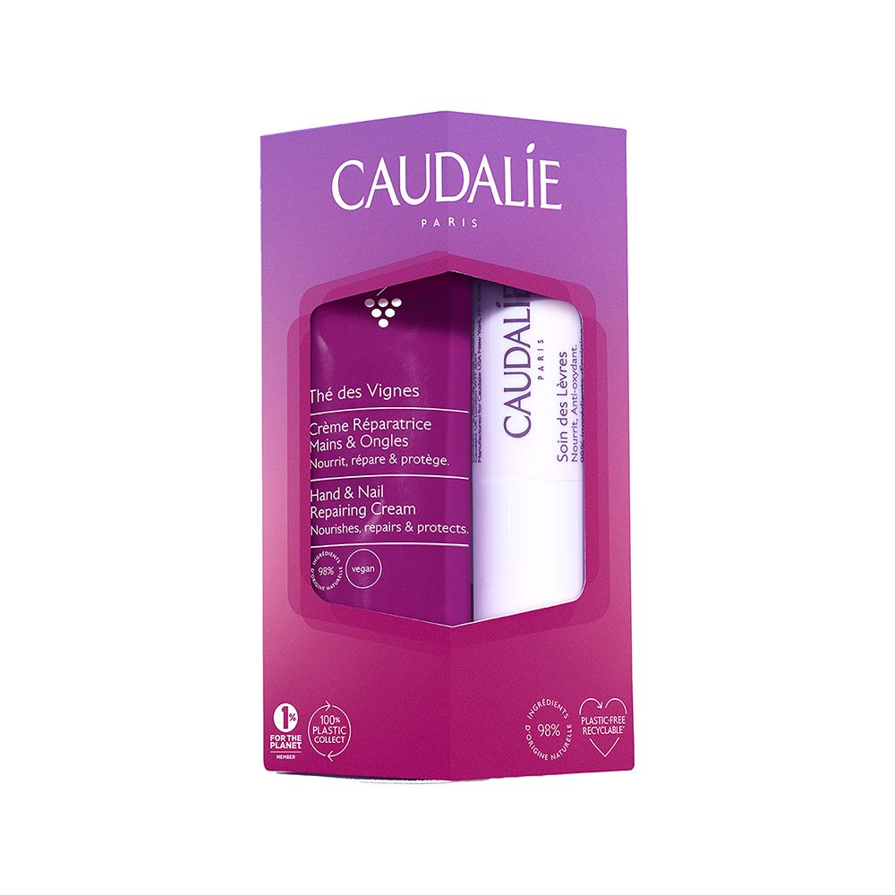 Caudalie The Des Vignes Duo Crema idratazione mani Riparatrice 30ml + Stick Labbra 4,5g