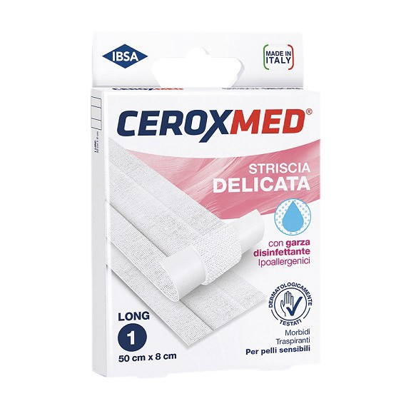 image - 983366939 - Ceroxmed Striscia Delicata &egrave; una garza disinfettante ipoallergenica per pelli sensibili, utile per prevenire e combattere le infezioni controllando il microambiente della ferita. - 0007091_2.jpg