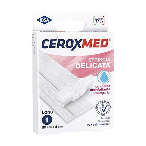 image - 983366939 - Ceroxmed Striscia Delicata è una garza disinfettante ipoallergenica per pelli sensibili, utile per prevenire e combattere le infezioni controllando il microambiente della ferita. - 0007091_2.jpg