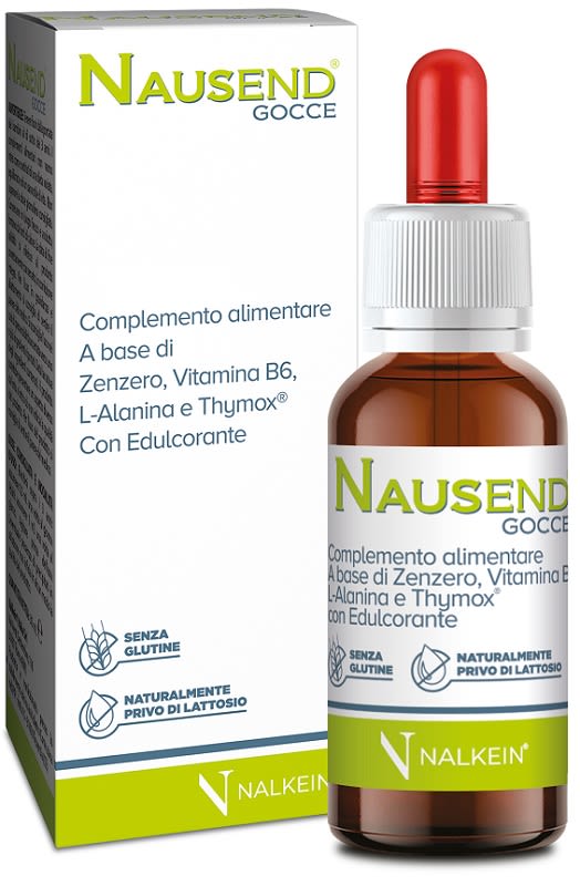 image - 975971666 - Nausend gocce da 30 ml, con Zenzero, Vitamina B6, L-Alanina e Thymox, supporta la funzione digestiva e la motilità gastrointestinale. - 4866740_1.jpg