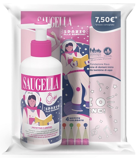 Saugella Girl Detersione intima Bambina 200ml + Matite Colorate