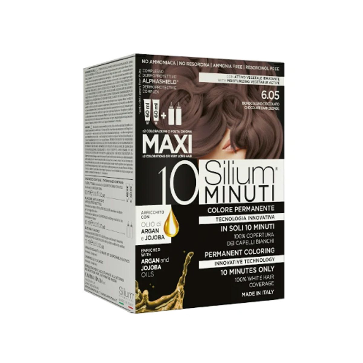 Silium Maxi Colore Permanente 10 Minuti Biondo Scuro Cioccolato 6.05