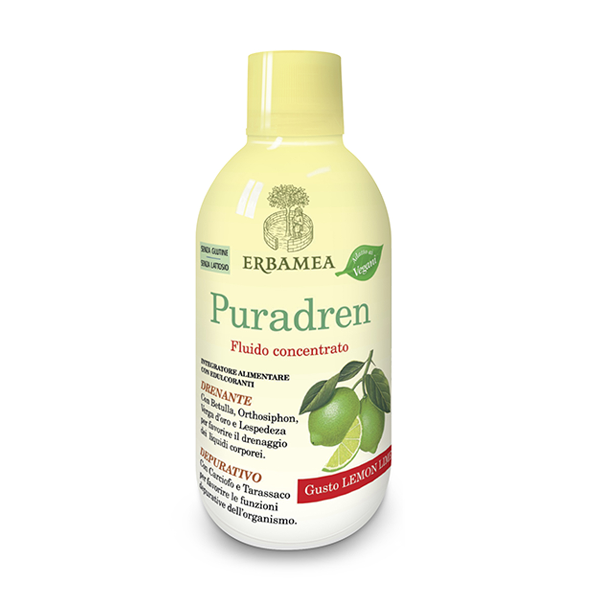 Erbamea Puradren Fluido Concentrato Con Edulcoranti Gusto Lemon Lime 500ml