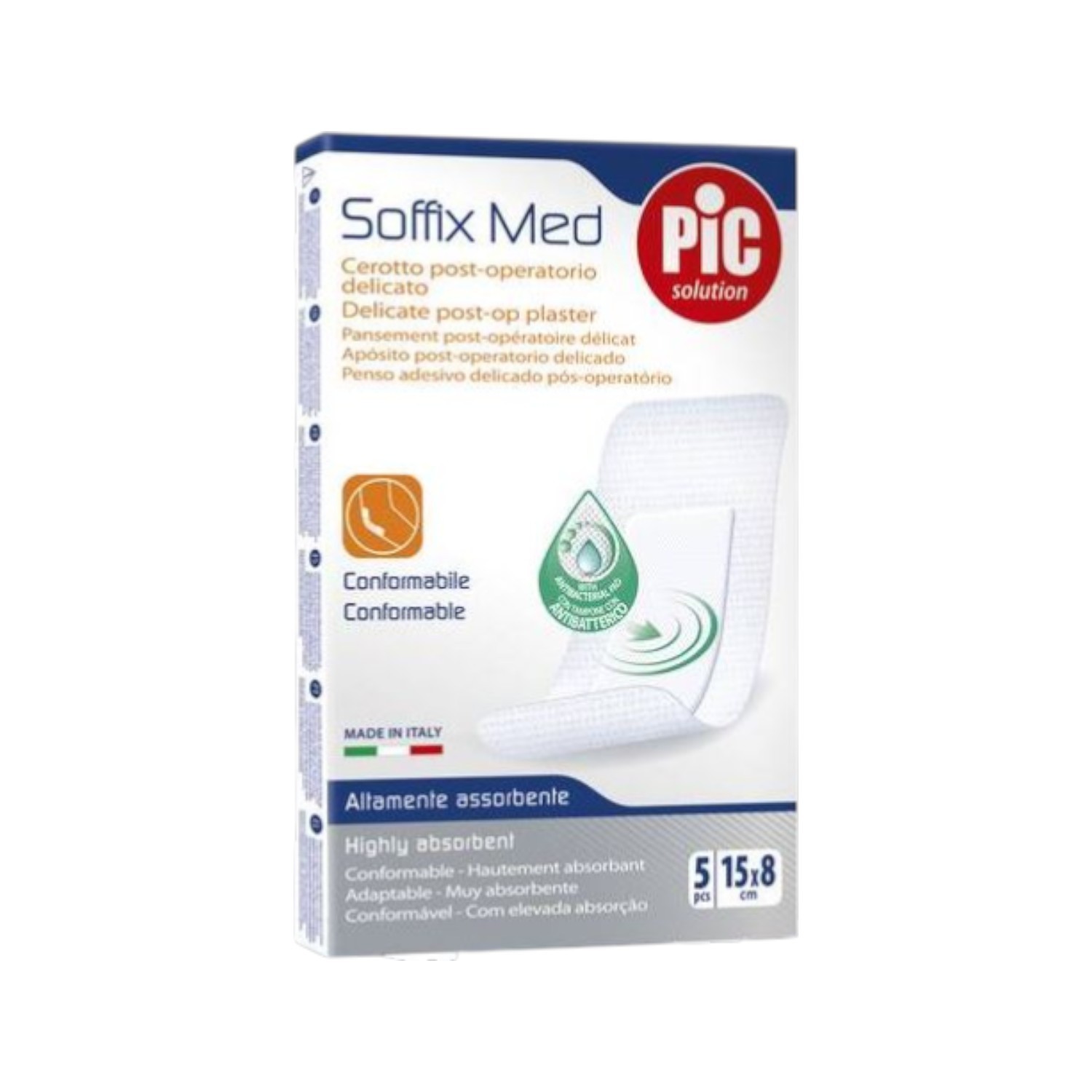 image - 926522602 - Cerotto in TNT con tampone centrale assorbente sterile, antibatterico, monouso, 15x8 cm, confezione da 5 pezzi. - 7864669_2.jpg