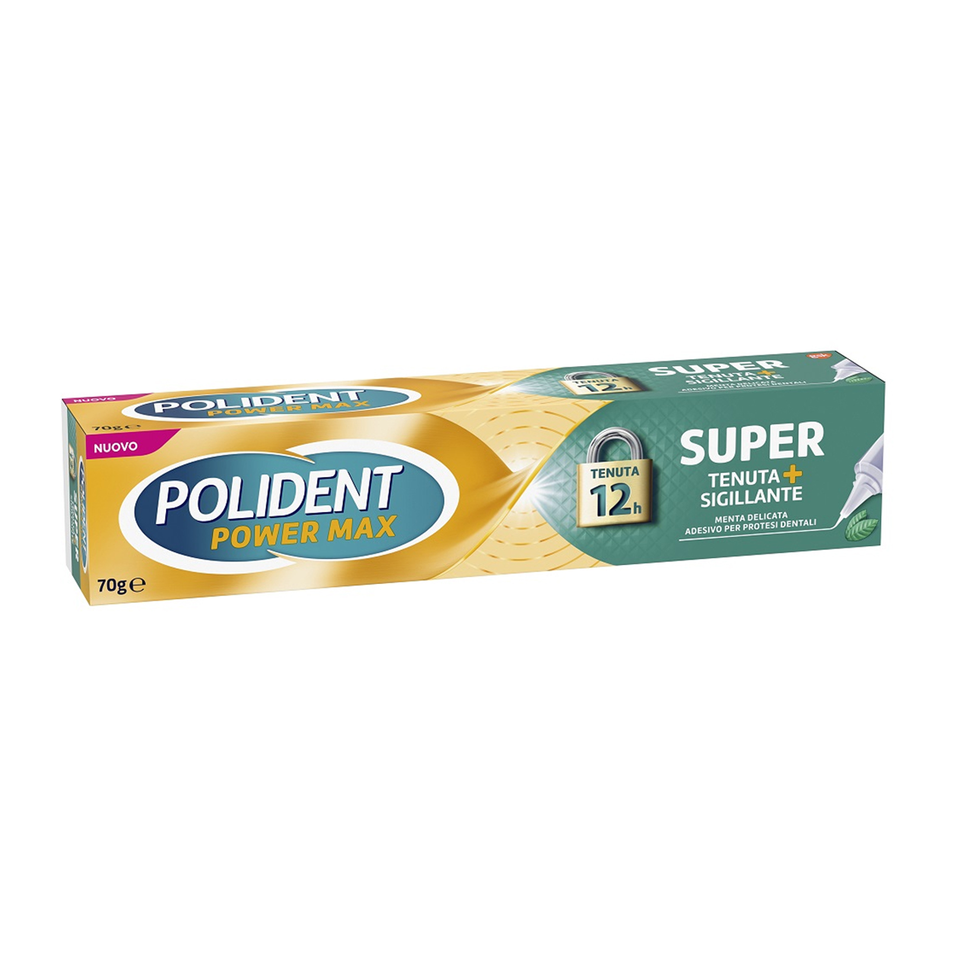 Polident Super Tenuta + Sigillante Adesivo Per Protesi Dentale Gusto Menta 70g