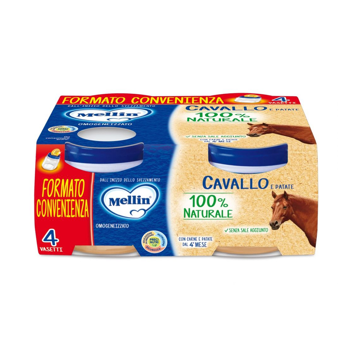 Mellin Omogeneizzato Cavallo E Patate 4x80g