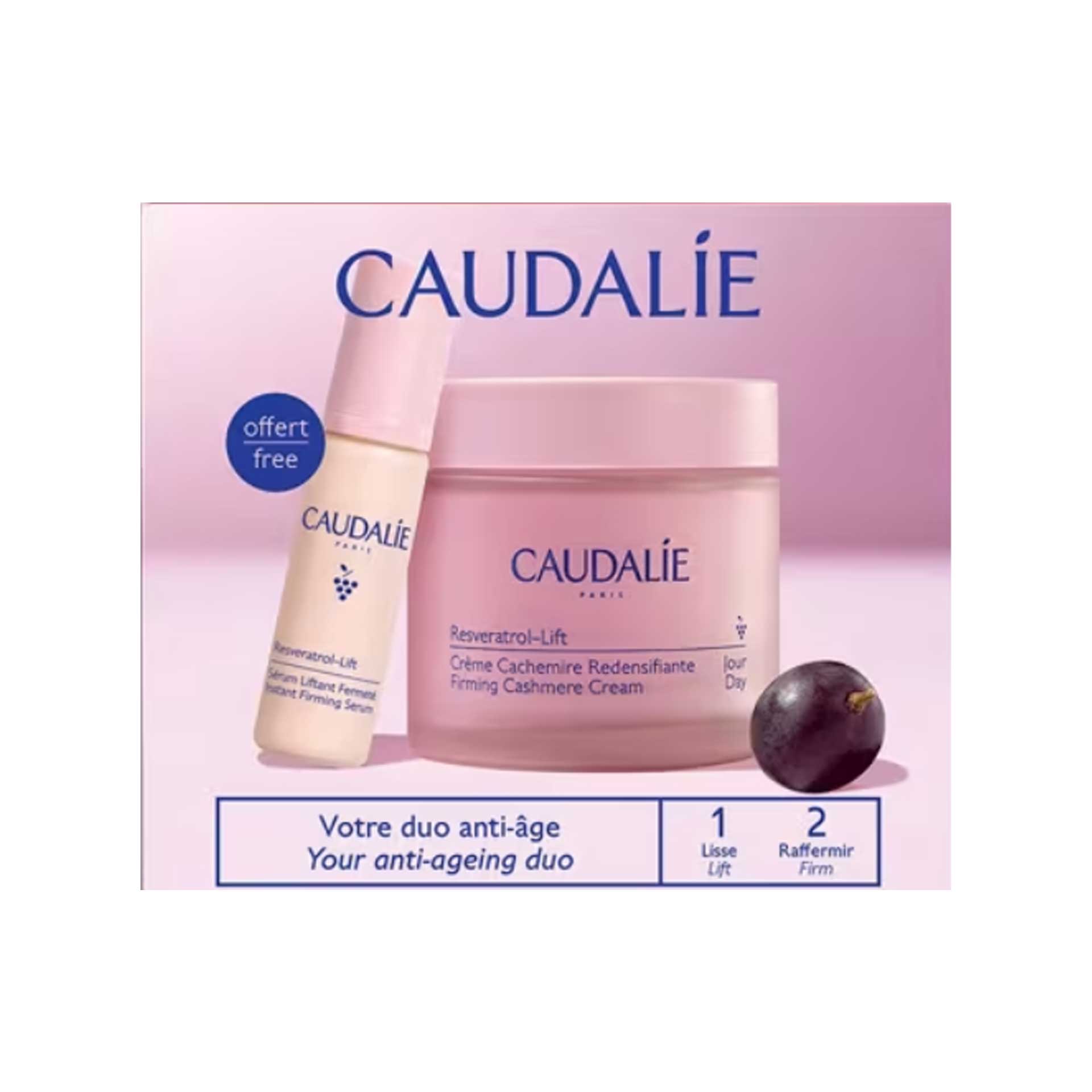 Caudalie Resveratrol-lift Cofanetto Crema Cashmere 50ml + Siero Liftante 10ml