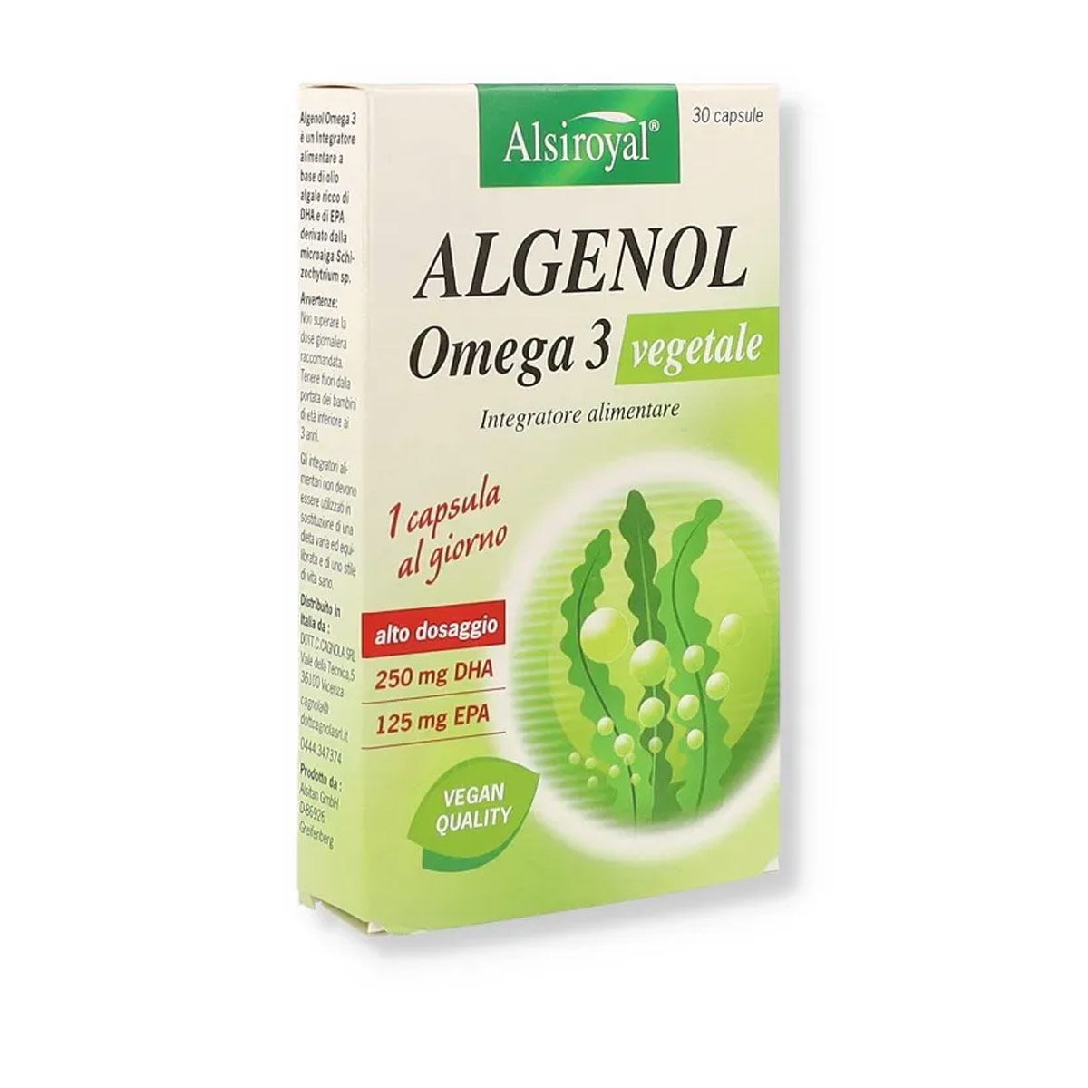 Alsiroyal Algenol Omega 3 Vegetale Integratore Benessere Cardiovascolare 30 Capsule