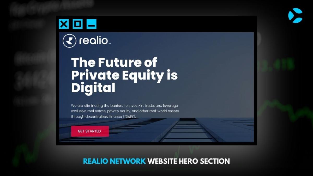Realio Network Website Hero Section