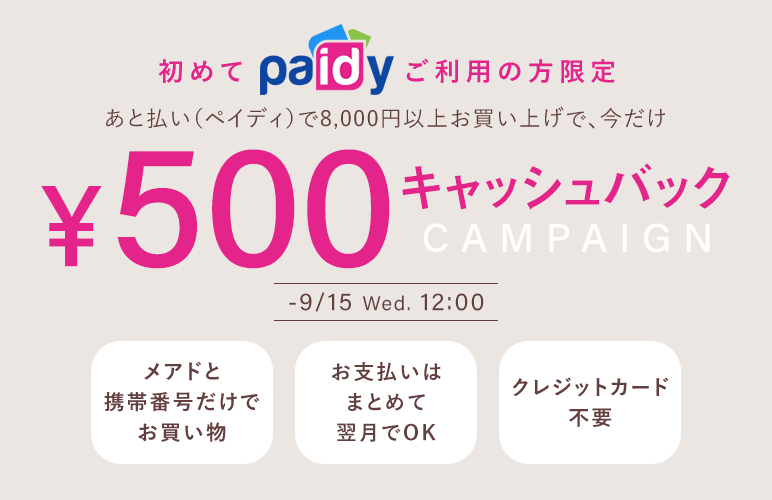 【初回限定】あと払い (ペイディ) 初めてペイディご利用の方限定】 あと払い(ペイディ)で8,000円以上お