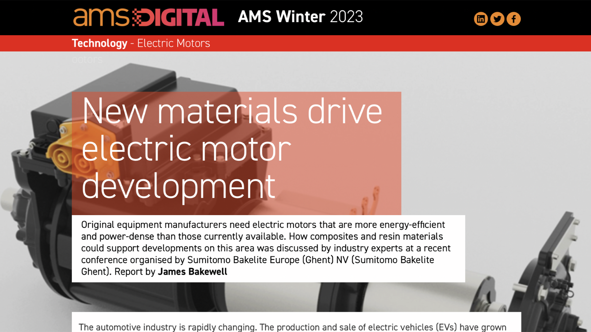 Sumitomo Bakelite AMS Digital article