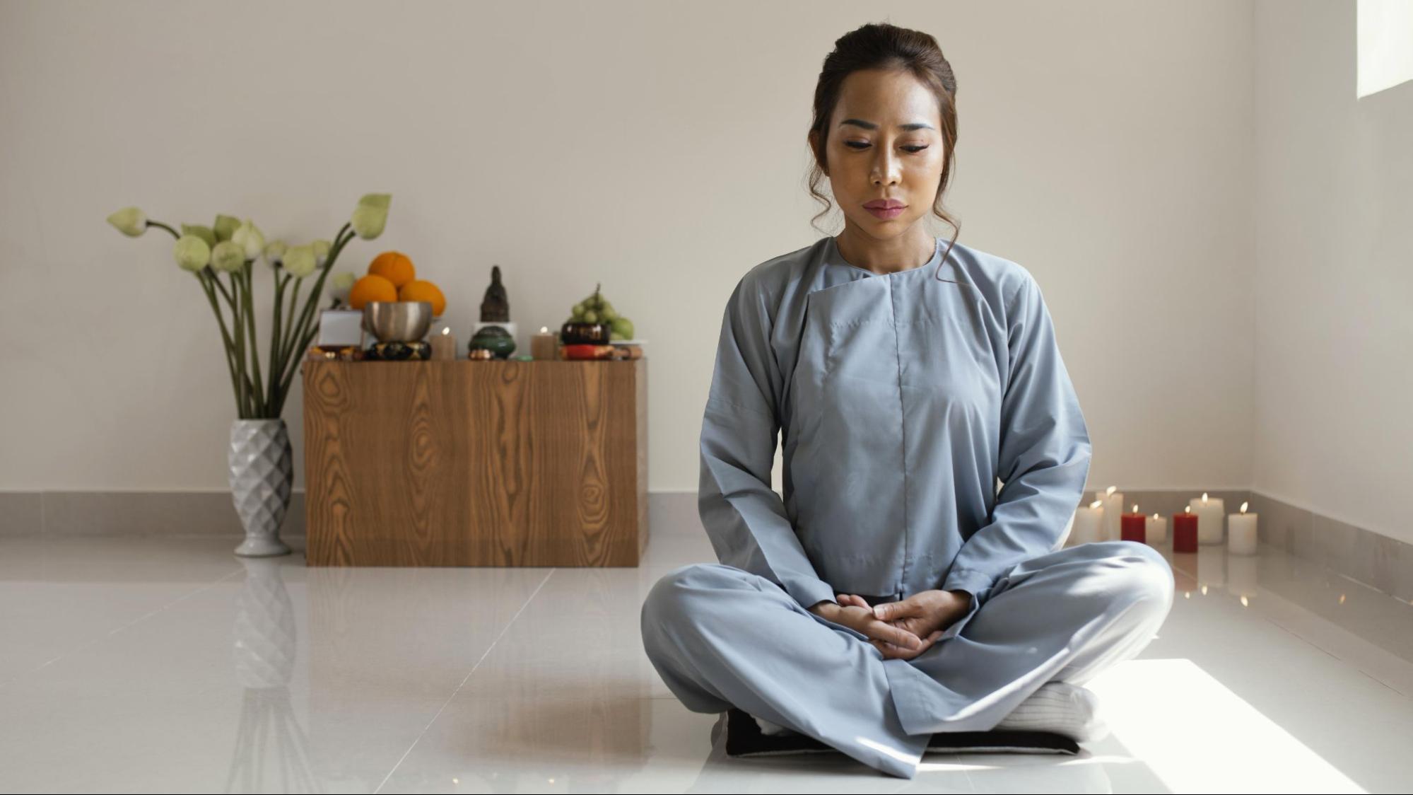 women meditating