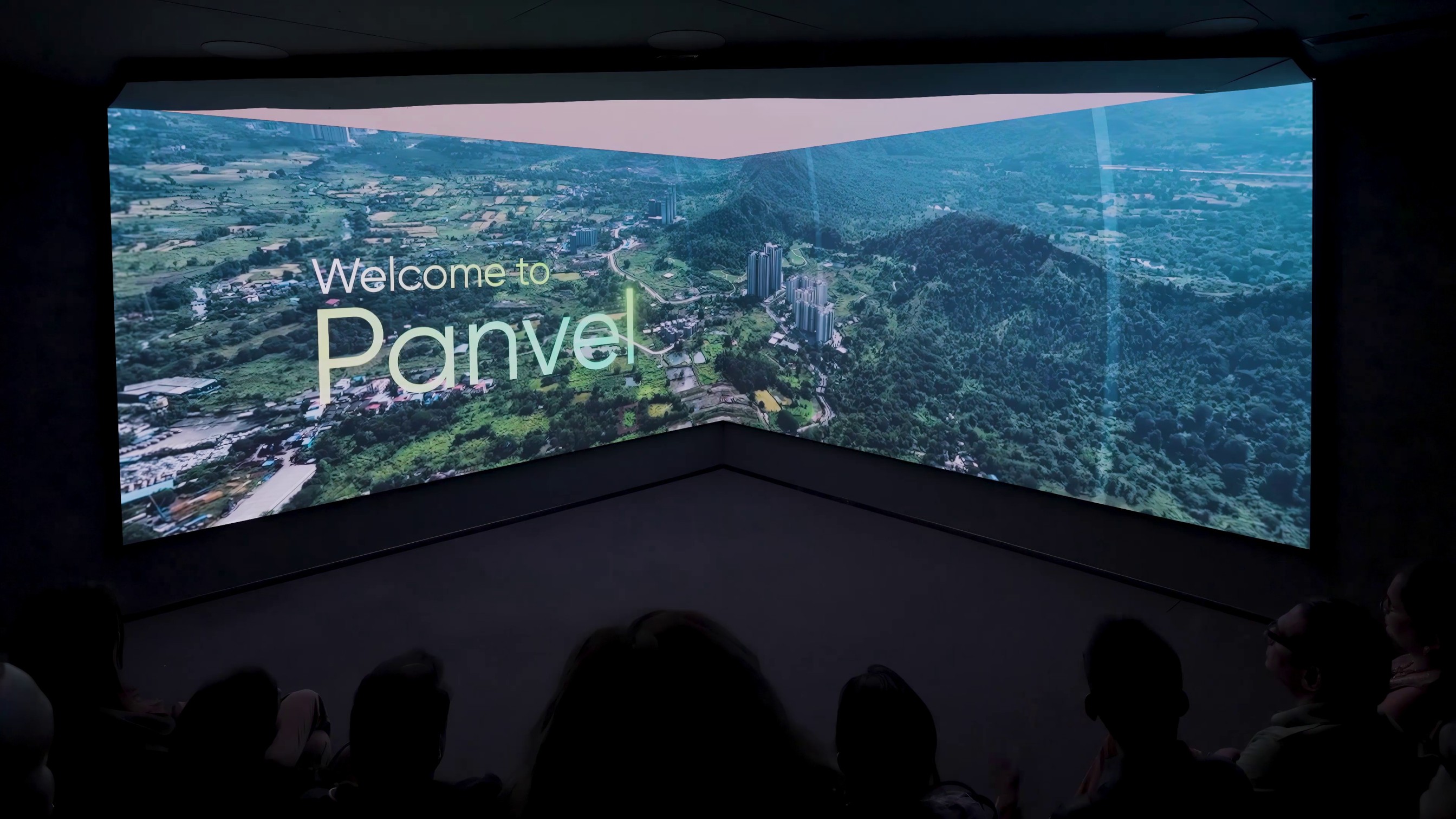 Anamorphic v-shape display