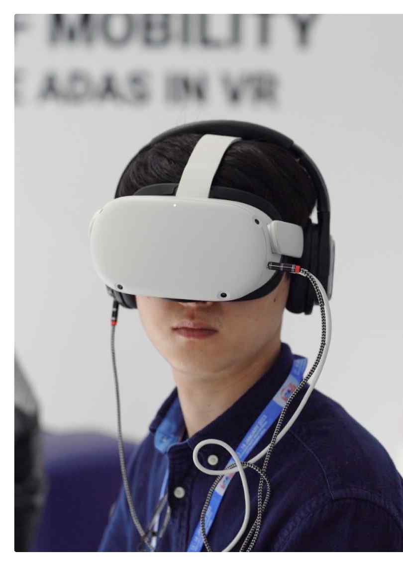 Person Wearing VR Headset 