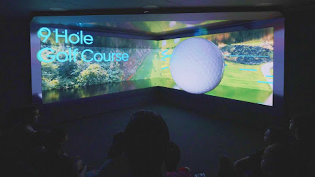 Anamorphic v-shape display