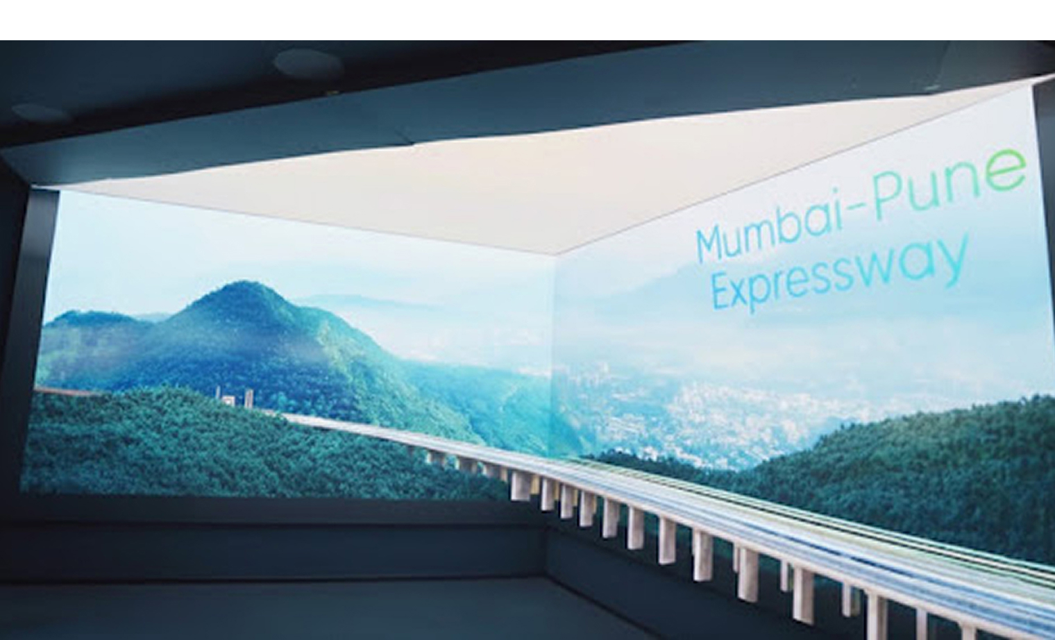 Anamorphic v-shape display