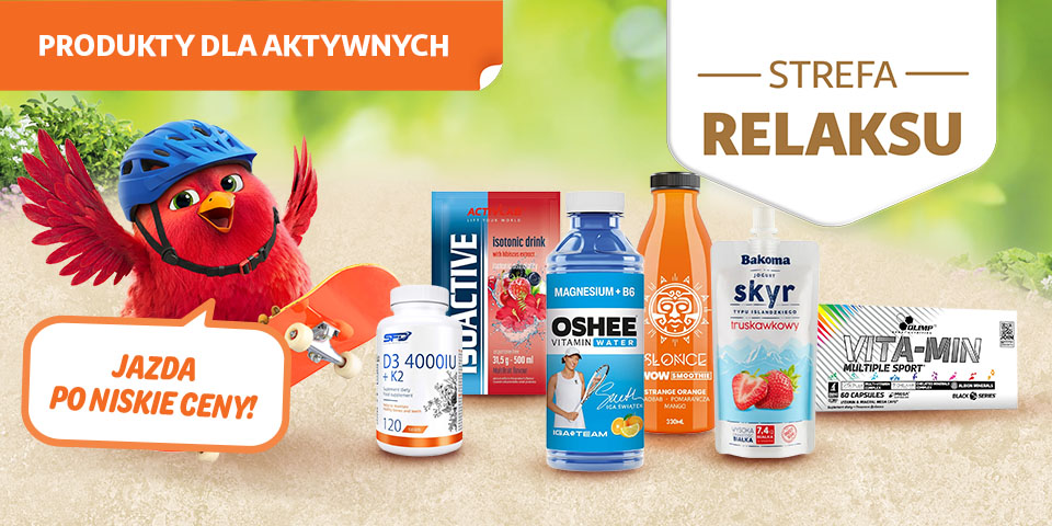 Aktywnie na świeżym powietrzu, strefa relaksu, oshee, skyr, witaminy, izotonik