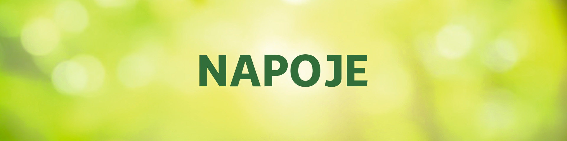 Jasnozielona grafika z napisem "napoje"
