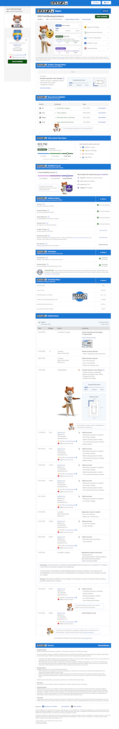 View a Sample CARFAX Report | CARFAX