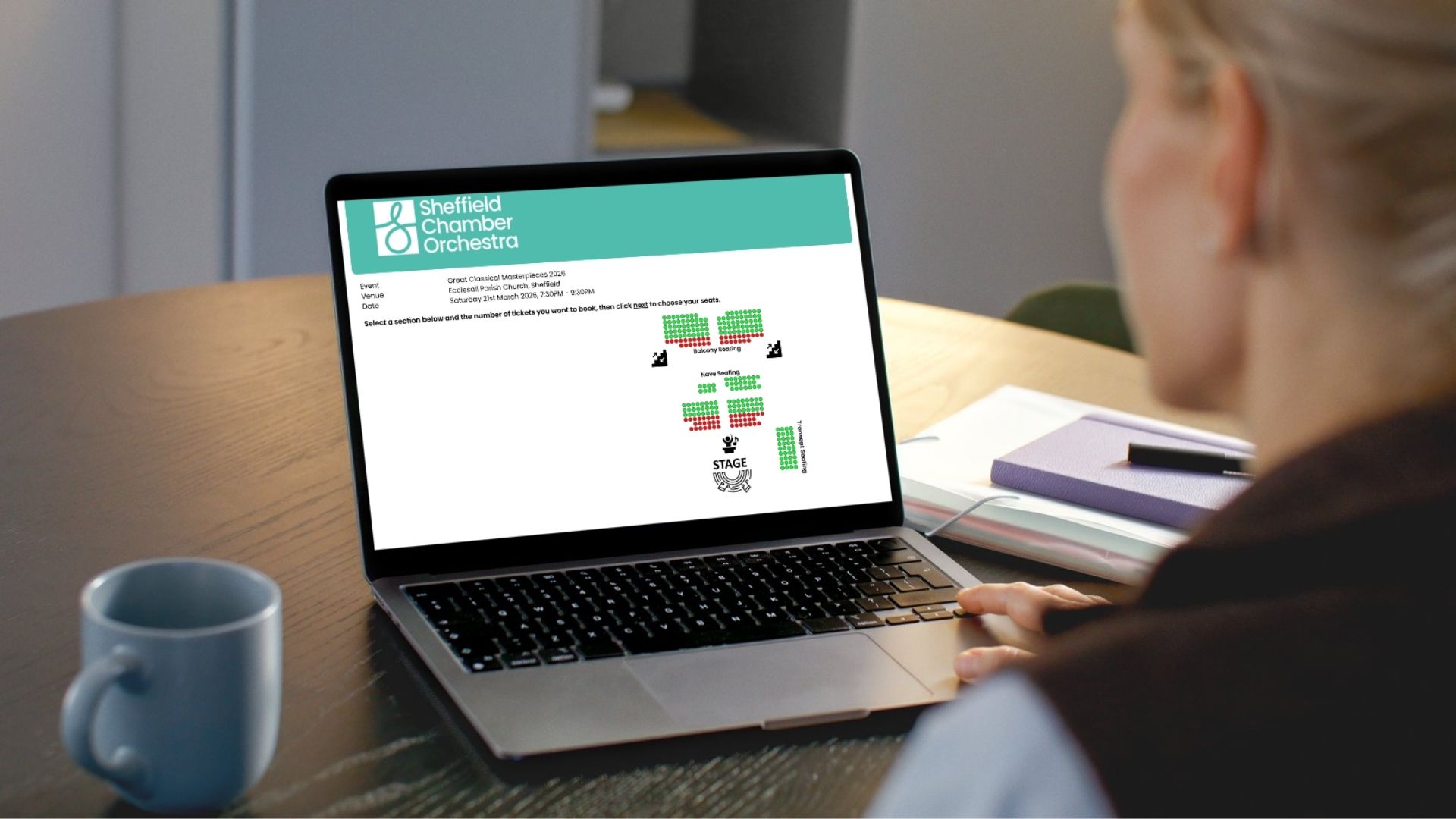 Online booking mockup