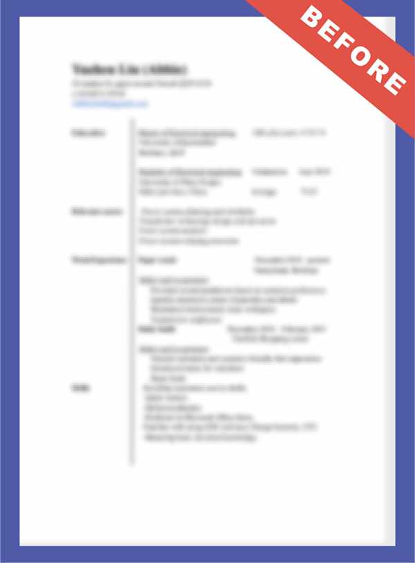 Profile Refinement Example Resume Refinement | Litchi Education