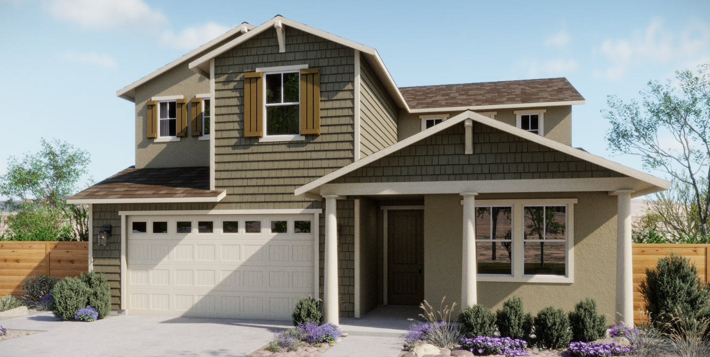 Sunset Ridge at Silverwood - Vega Plan 2B - Bungalow Exterior Rendering Hero