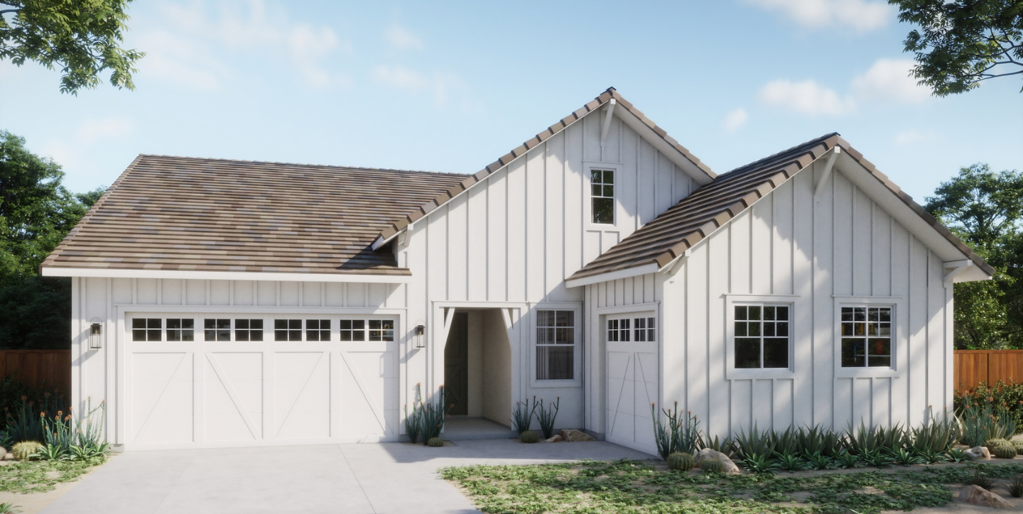 Cascade Landing at Silverwood - Summit Plan 2C - Farmhouse Exterior Rendering Hero