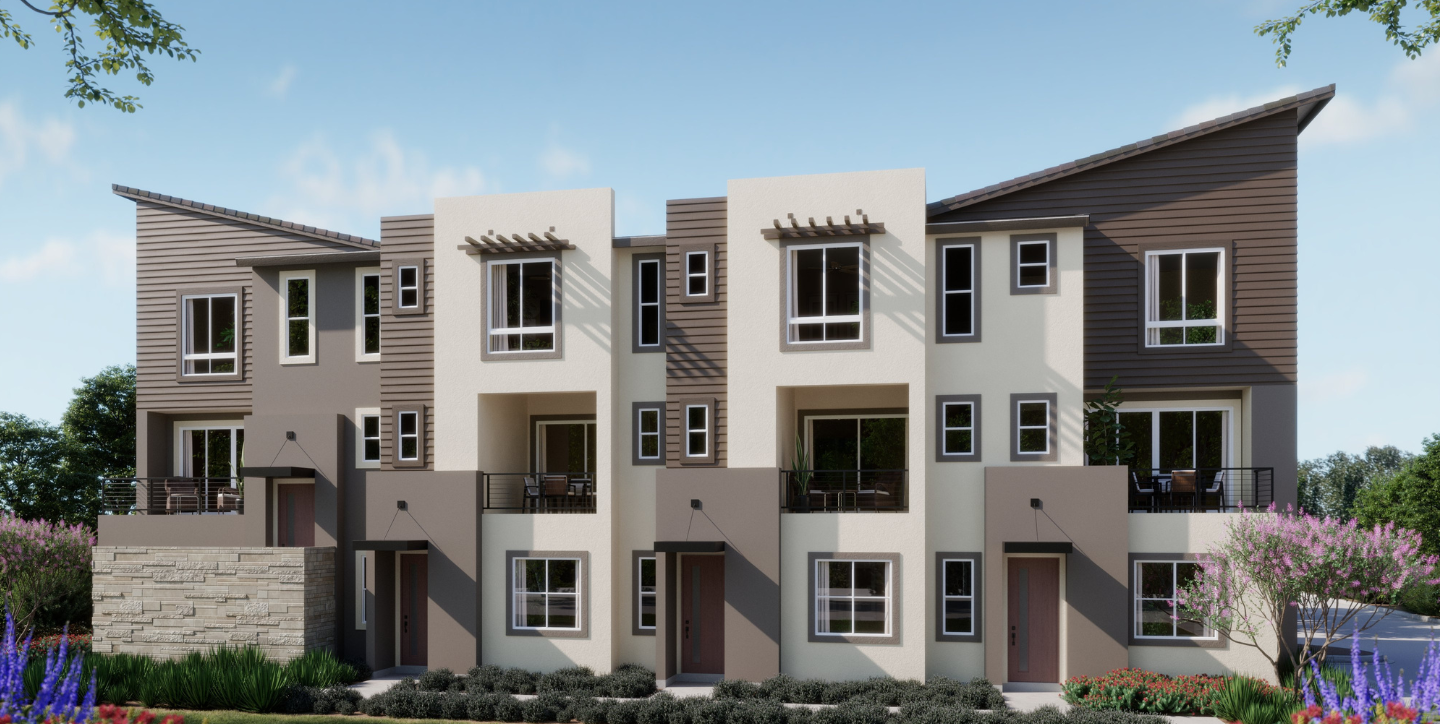 The Nest at La Costa Ext Rendering - Bldg 7 4plex Scheme 2 - Web