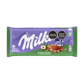 Empaque chocolate Milka avellanas