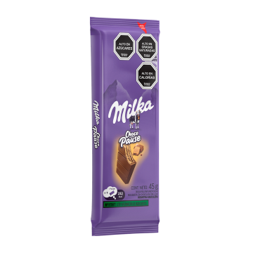 Empaque chocolate Milka Chocopause